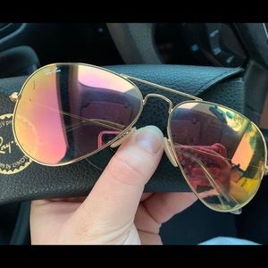 Ray ban light pink aviator sunglasses